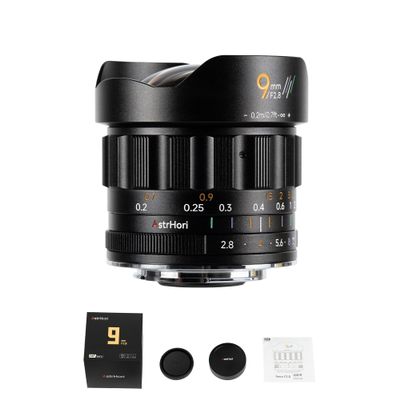 AstrHori 9mm F2.8 Lens APS-C Ultra-Wide Manual Focus Prime Lens for Sony E/Fuji X/Canon RF/Nikon Z/M43 Mount, 111.4 Field of View, Low Distortion, for Landscape&Night Photography (Fit for M43-Mount)