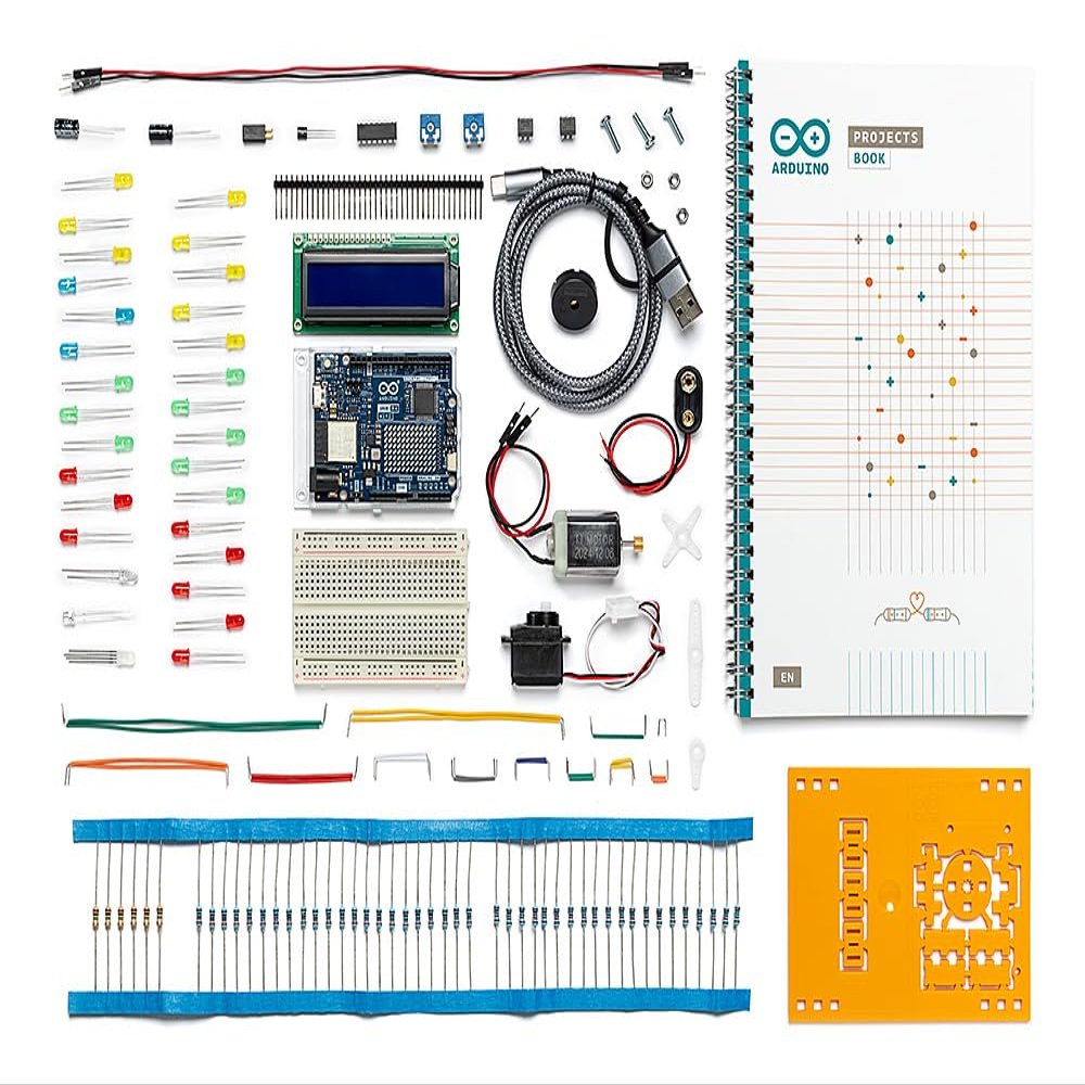 Arduino Starter Kit R4 [K000007_R4]  Learn Electronics and Coding with The UNO R4 WiFi Board, 13 Guided Projects in a Printed Book + Growing Resources Online, Official Certification Voucher