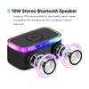 Auvoda S300 16W Stereo Portable Bluetooth Speaker with 15W Fast Wireless Charging, 13-Color Dimmable Night Light, White Noise, Alarm, FM Radio, BT5.3, TWS, for Home, Office, Bedroom (Black) view 3