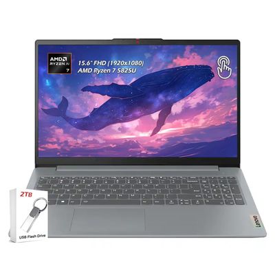 Lenovo IdeaPad Slim 3 15.6" Full HD Touchscreen Laptop AMD Ryzen 7 5825U, 16GB Memory, 2TB SSD, AMD Radeon Graphics, Bluetooth, Wi-Fi6, Webcam, Windows 11, Arctic Grey, w/2TB USB Drive, W/GaLiMu