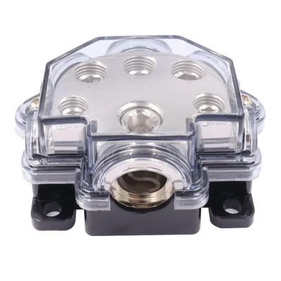 1 in 5 Way Car Power Distributor Block Car Audio Amplifier 0 Gauge in 2/4/8 Gauge Out Power Ground Distributor Blocks Be Applicable(Silver)