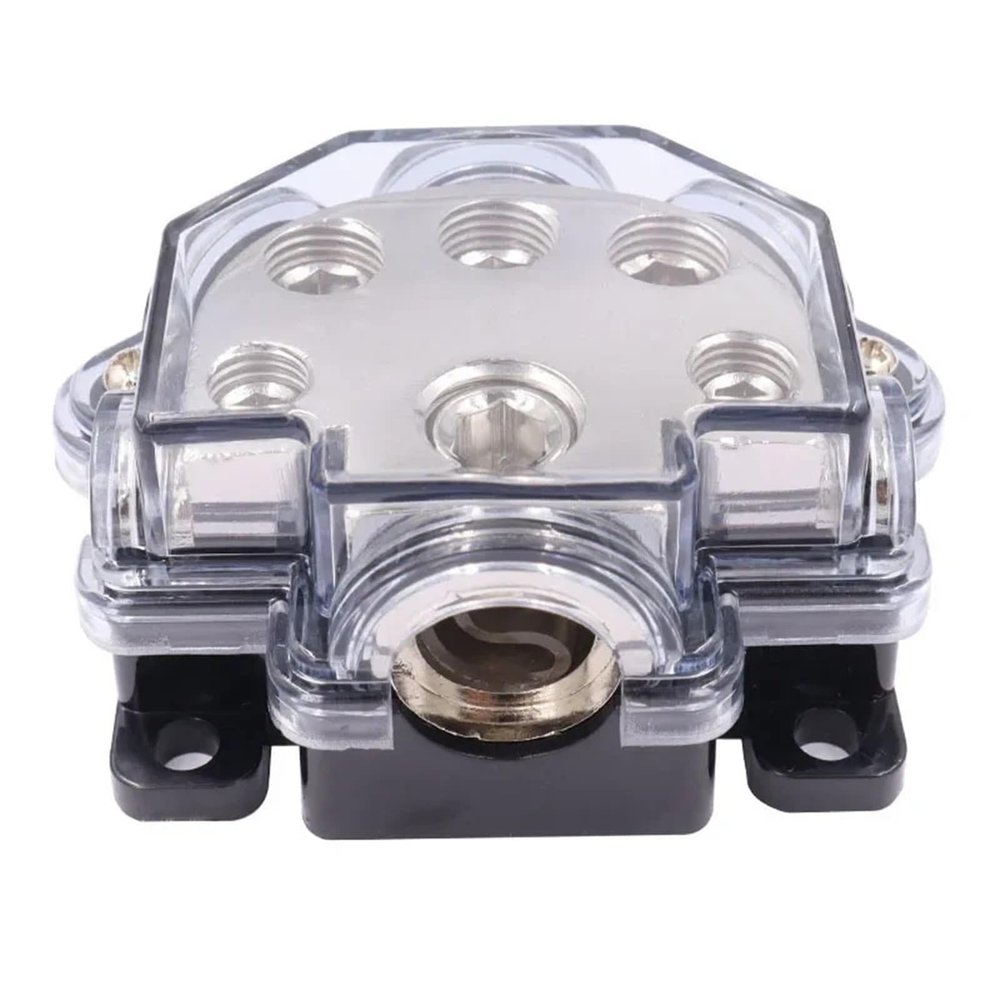 1 in 5 Way Car Power Distributor Block Car Audio Amplifier 0 Gauge in 2/4/8 Gauge Out Power Ground Distributor Blocks Be Applicable(Silver)