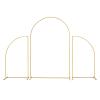 3PCS Metal Wedding Arch Backdrop Stand, Gold/White Fan-shaped for Ceremony Party Decoration for Wedding Ceremony(Gold) view 1