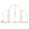3PCS Metal Wedding Arch Backdrop Stand, Gold/White Fan-shaped for Ceremony Party Decoration for Wedding Ceremony(Gold) view 2