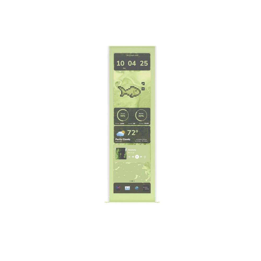Hyte Y70 Touch Infinite Display Upgrade Screen Kit for PC Case - 14.9" IPS Display - 2.5K Resolution - 60Hz - 10-Point Touch - Matcha Milk (Green)