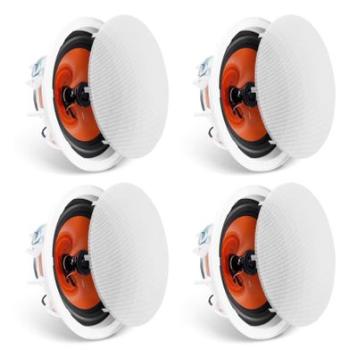 Ceiling Speakers 8 Inch 4-Pack, 100W in-Ceiling/Wall Speakers, 8 Impedance, 89dB Sensitivity, Flush Mount Speaker System for Home, Kitchen, Bedroom, Porch