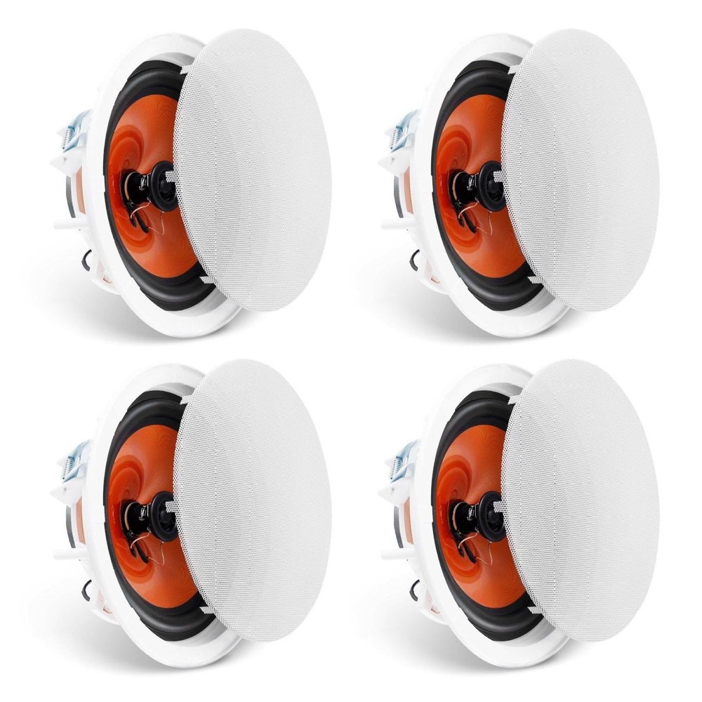Ceiling Speakers 8 Inch 4-Pack, 100W in-Ceiling/Wall Speakers, 8 Impedance, 89dB Sensitivity, Flush Mount Speaker System for Home, Kitchen, Bedroom, Porch