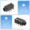 uxcell 10Pcs Stereo Jack Socket, 1/8" 3.5mm 4 Pin PJ-320A PCB Mount Female Socket Headphone Audio Connector for Microphone, Earphone, Media Player, MP3/MP4 Player, Black view 3