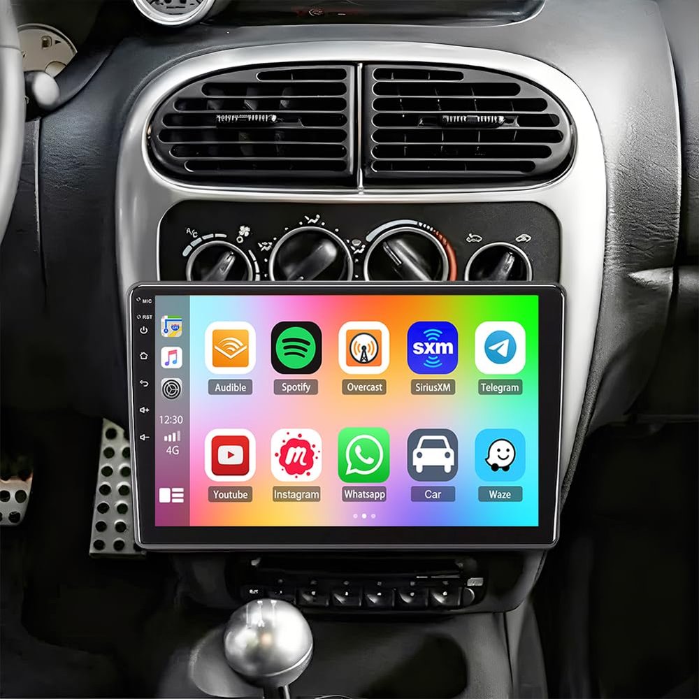 10.1" Double Din Car Stereo Radio for Dodge Neon 2000-2005 Android 14 Touch Screen Head Unit 4+64G Car Stereo with Wireless Carplay Android Auto GPS Bluetooth WiFi FM RDS DSP SWC Backup Camera