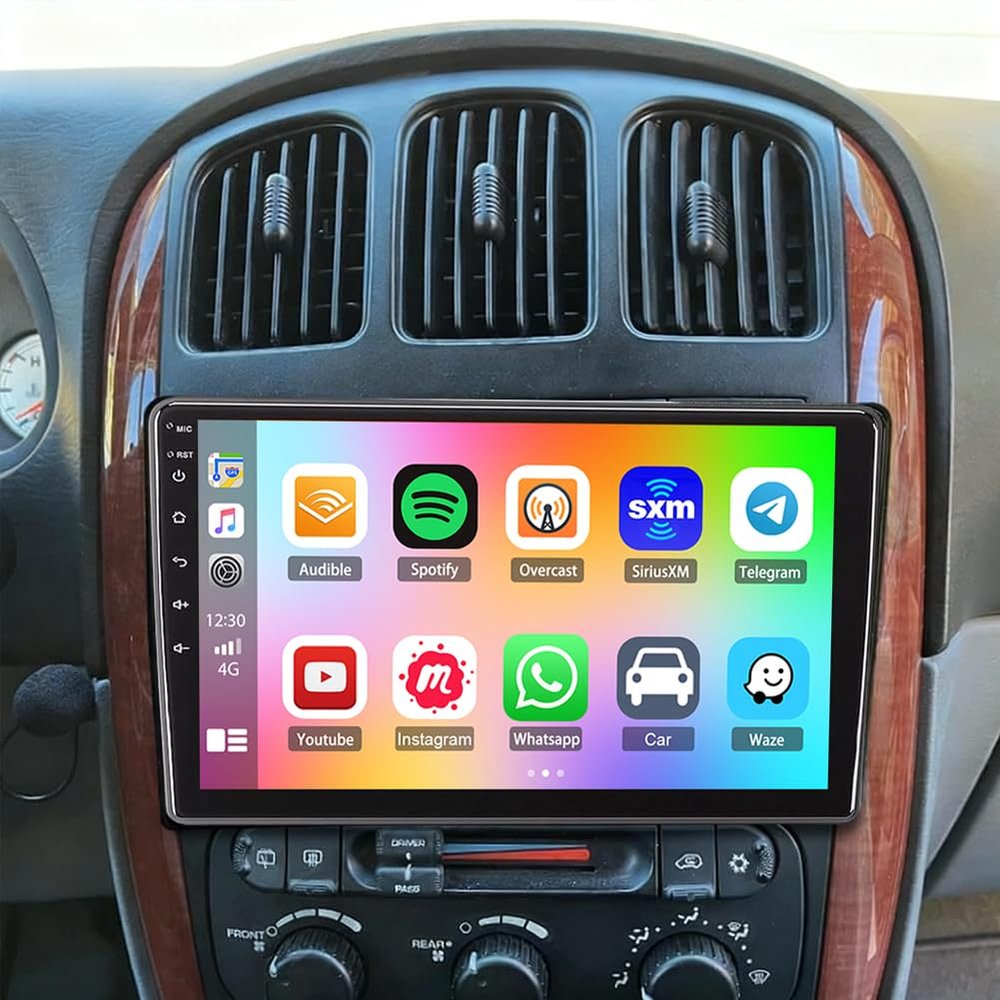 10.1" Double Din Car Stereo Radio for Chrysler Town & Country 2004-2007 Android 14 Touch Screen Head Unit 4+64G Car Stereo with CarPlay Android Auto GPS Bluetooth WiFi FM DSP SWC Backup Camera