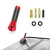 Sun Walker Car Short Antenna, 1.37 Inch Aluminum Alloy Stubby Aerial Antenna with Screws & Gaskets, Mini Carbon Fiber Auto Roof Mounted Aerial Mast for AM FM Stereo Reception (Red) view 1