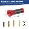 Sun Walker Car Short Antenna, 1.37 Inch Aluminum Alloy Stubby Aerial Antenna with Screws & Gaskets, Mini Carbon Fiber Auto Roof Mounted Aerial Mast for AM FM Stereo Reception (Red) view 2