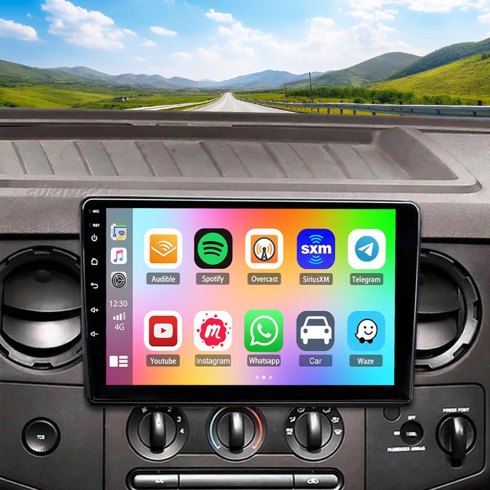 10.1" Double Din Car Stereo Radio for Ford F250 F350 Super Duty 2006-2014 Android 14 Touch Screen Head Unit 4+64G Car Stereo with CarPlay Android Auto GPS Bluetooth WiFi FM DSP SWC Backup Camera
