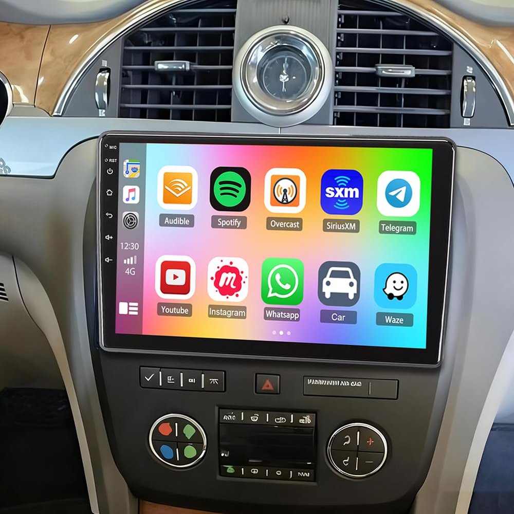 10.1" Double Din Car Stereo Radio for Buick Enclave 2008-2012 Android 14 Touch Screen Head Unit 4+64G Car Stereo with Wireless Carplay Android Auto GPS Bluetooth WiFi FM RDS DSP SWC Backup Camera