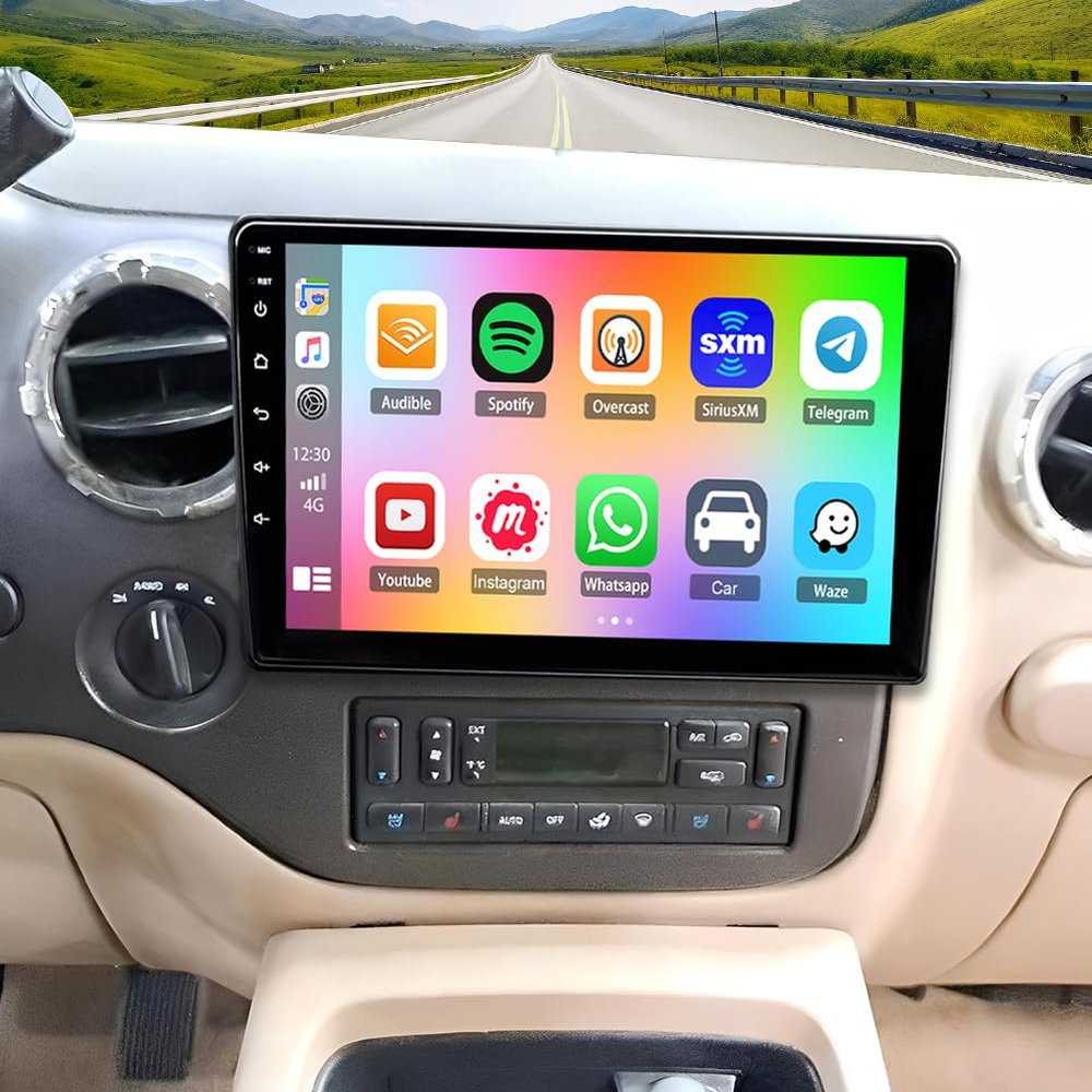10.1" Double Din Car Stereo Radio for Ford Expedition 2003-2006 Android 14 Touch Screen Head Unit 4+64G Car Stereo with Wireless Carplay Android Auto GPS Bluetooth WiFi FM DSP SWC Backup Camera