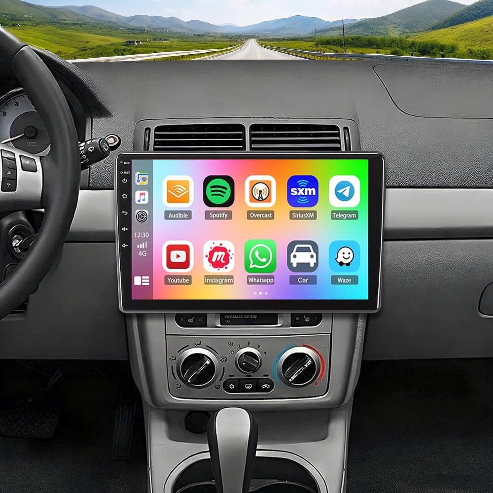 10.1" Double Din Car Stereo Radio for Chevrolet Cobalt 2007-2010 Android 14 Touch Screen Head Unit 4+64G Car Stereo with Wireless Carplay Android Auto GPS Bluetooth WiFi FM RDS DSP SWC Backup Camera