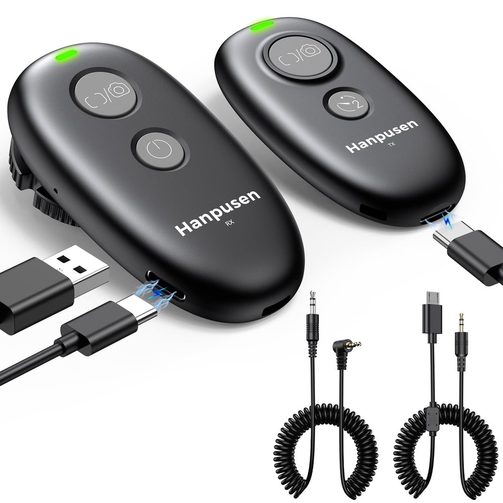 Rechargeable Wireless Camera Remote Control for Fujifilm X-S20, X-S10,X-A5,X-T100,X-T50,X-H1,XF10,X-T200,X-E4,GFX 100II,X-M5,GFX100RF,X-E5, X-T30 II,X-E4, Upgrade Hanpusen Shutter Release