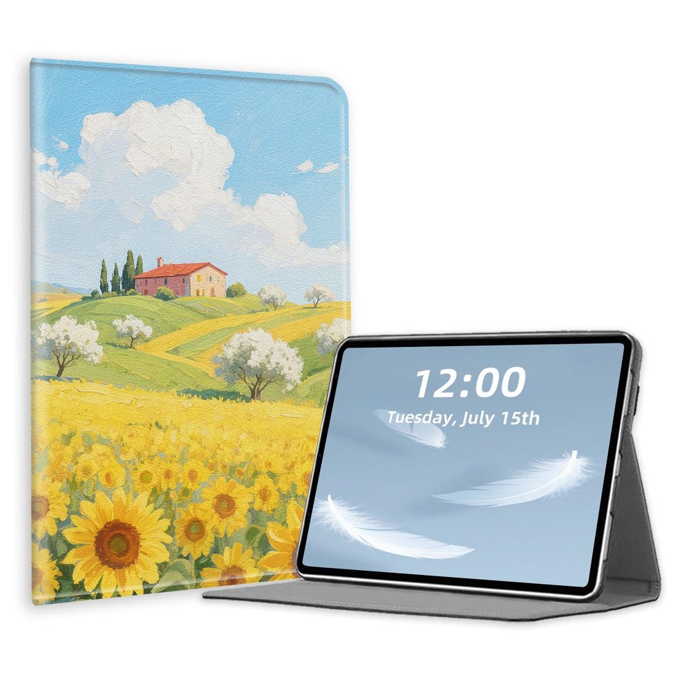 Case for 6.8" Kindle Paperwhite (11th Gen,2021),PU Leather Folio Cover with Multi-Angle Stand,Auto Sleep/Wake for Kindle Paperwhite 6.8 Inch,Sunflower Field