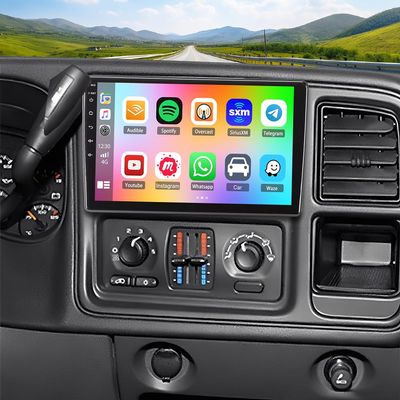10.1" Double Din Car Stereo Radio for Chevy Silverado 1500 2500 3500 2003-2006 Android 14 Touch Screen Head Unit 4+64G Car Stereo with Carplay Android Auto GPS Bluetooth WiFi FM RDS SWC Backup Camera