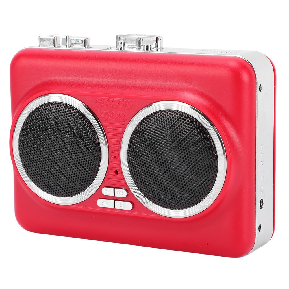 EBTOOLS Cassette Tape Player, Portable Cassette to Mp3 Converter, Built in Speaker, 3.5mm Headphone Jack, Fast Forward and Automatic Rewind, Supports U Disk, USB Card Reader (Red)