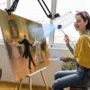 Drawing Projector for Tracing, Portable Art Projector with Stand for Desktop Canvas and Wall, USB/Smartphone Compatible, Remote Control (Blue 0.6m) view 4