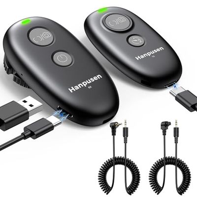 Rechargeable Wireless Camera Remote Control for Canon Rebel T7, R6 Mark II, T6, T5, 850D, R5, R6, R7, R10, R50 V, R100, R3, R5 C,R6 Mark II, R8R5 Mark II, R1,Upgrade Hanpusen Shutter Release