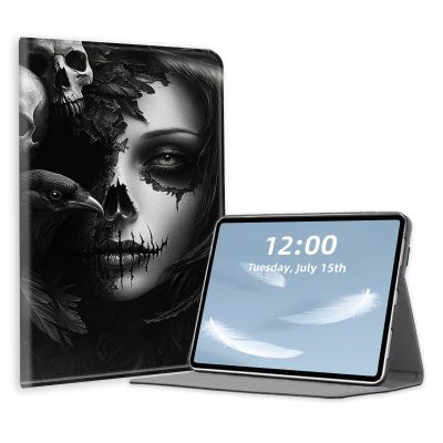 Case for 6.8" Kindle Paperwhite (11th Gen,2021),PU Leather Folio Cover with Multi-Angle Stand,Auto Sleep/Wake for Kindle Paperwhite 6.8 Inch,Gothic Skull and Raven