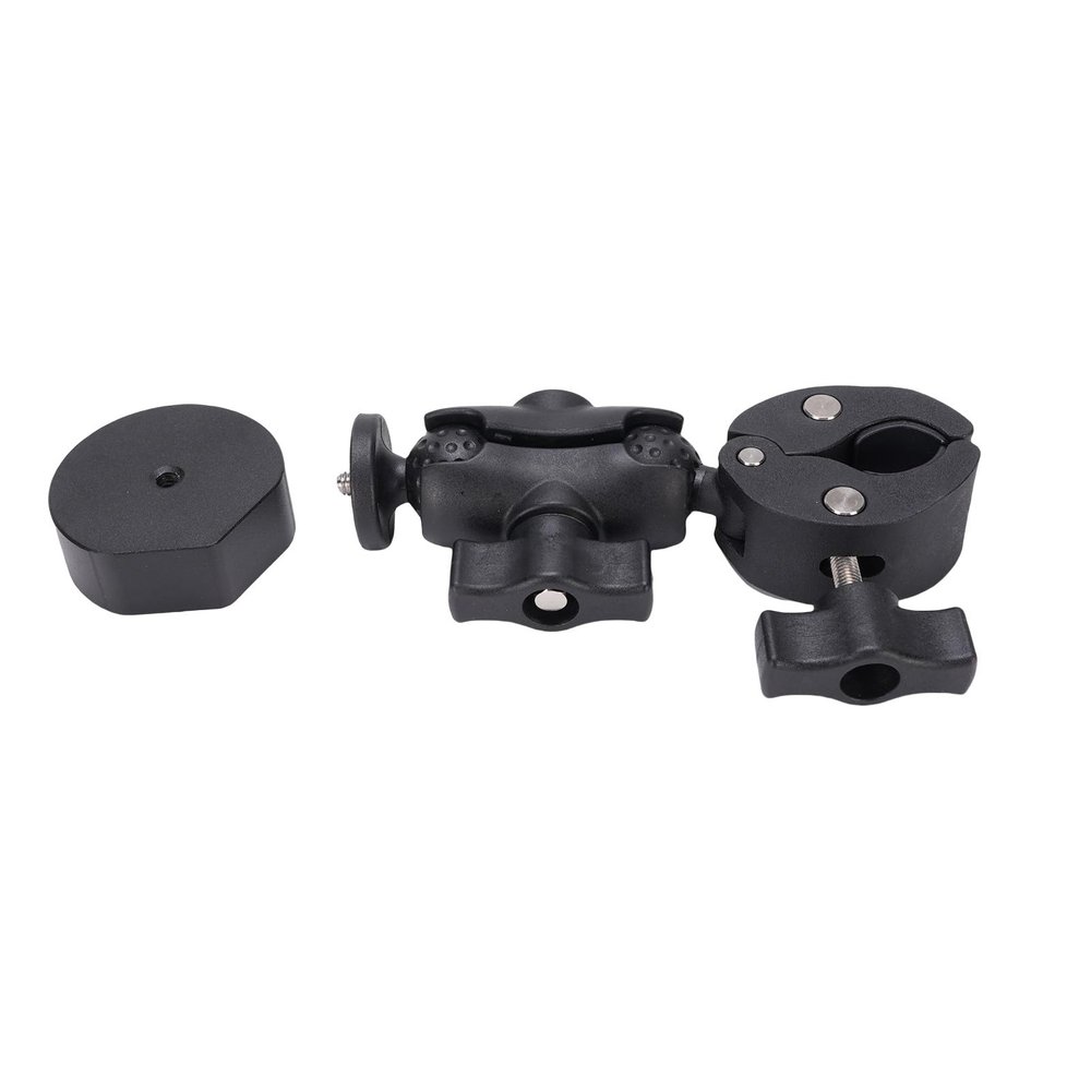 Buachois Adjustable Pipe Mounting Kit, V4 Universal Pole Clamp Bracket with Aluminum Alloy Construction for Car RV Ladder Boat Yacht Satellite Dish Mounting System, Compact Clamp M