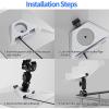 Buachois Adjustable Pipe Mounting Kit, V4 Universal Pole Clamp Bracket with Aluminum Alloy Construction for Car RV Ladder Boat Yacht Satellite Dish Mounting System, Compact Clamp M view 2