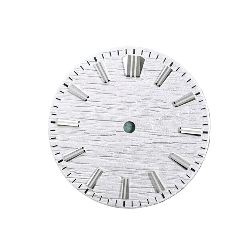Blue Lume Dial For NH34A Movement 28.5mm Watch Parts More Universal BGW9 Lume Mod NH34(White no date logo,Silver blue lume)