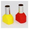 TFVBNMK Terminal Red Twin Two Wire Copper Connector Sleeve Tube Connector End Cord Pin Ferrule Lug Insulated Crimp Terminal(Yellow (Copper)) view 2