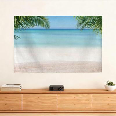 AMOPEIR Summer Beach Background TV Dust Cover for Desktop & Hanging LCD LED Decoration Living Room,42", Design27