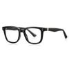 weiyuchen Classic Big Glasses Frame Men Tr90 Square Glasses Anti Blue Light Male Retro Spectacles Acetate Temple (black with clear) view 1