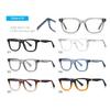 weiyuchen Classic Big Glasses Frame Men Tr90 Square Glasses Anti Blue Light Male Retro Spectacles Acetate Temple (black with clear) view 3