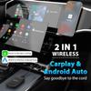 2025 Upgraded Wireless Carplay and Android Auto Dongle Support Netflix /YouTube, CarPlay Ai Box with USBA-C and USBC-C Cable for iPhone Android,Convert Wired to Wireless Car Play Stream to Your Car view 2