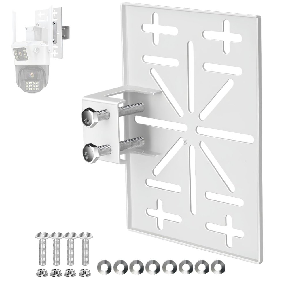 BeElion Tool-Free Security Camera Mount Bracket - Adjustable Thickness (0-3cm) for Glass/Wood Doors, Universal Plate for CCTV, IP Cameras, No Drilling Needed