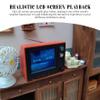 Dollhouse TV 1:12 Scale USB Rechargeable Mini TV Toy That Can Play Video with LCD Screen & 180 Rotatable Antenna Dollhouse Furniture for DIY Setting Red Toys and Games.- view 3