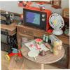 Dollhouse TV 1:12 Scale USB Rechargeable Mini TV Toy That Can Play Video with LCD Screen & 180 Rotatable Antenna Dollhouse Furniture for DIY Setting Red Toys and Games.- view 4