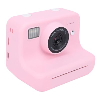 Jectse 48MP Instant Print Camera, 1080P Video 16X Digital Zoom 2.4 Inch Screen with 4 Color Printing Rolls, for Boys Girls Kids Gifts (Pink)