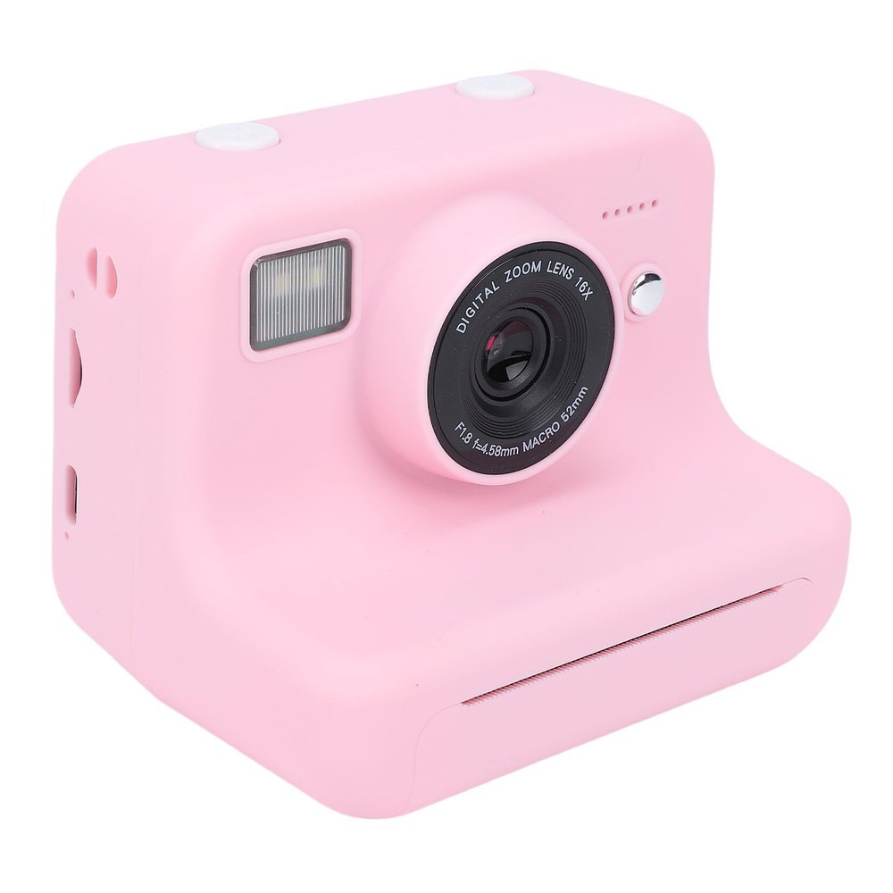 Jectse 48MP Instant Print Camera, 1080P Video 16X Digital Zoom 2.4 Inch Screen with 4 Color Printing Rolls, for Boys Girls Kids Gifts (Pink)