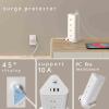5ft Tower-Shaped Flat 45 Plug with USB/USB-C Ports, 12 AC sockets Power Strip, Surge Protection Strip with 2 USB and 1 US view 3