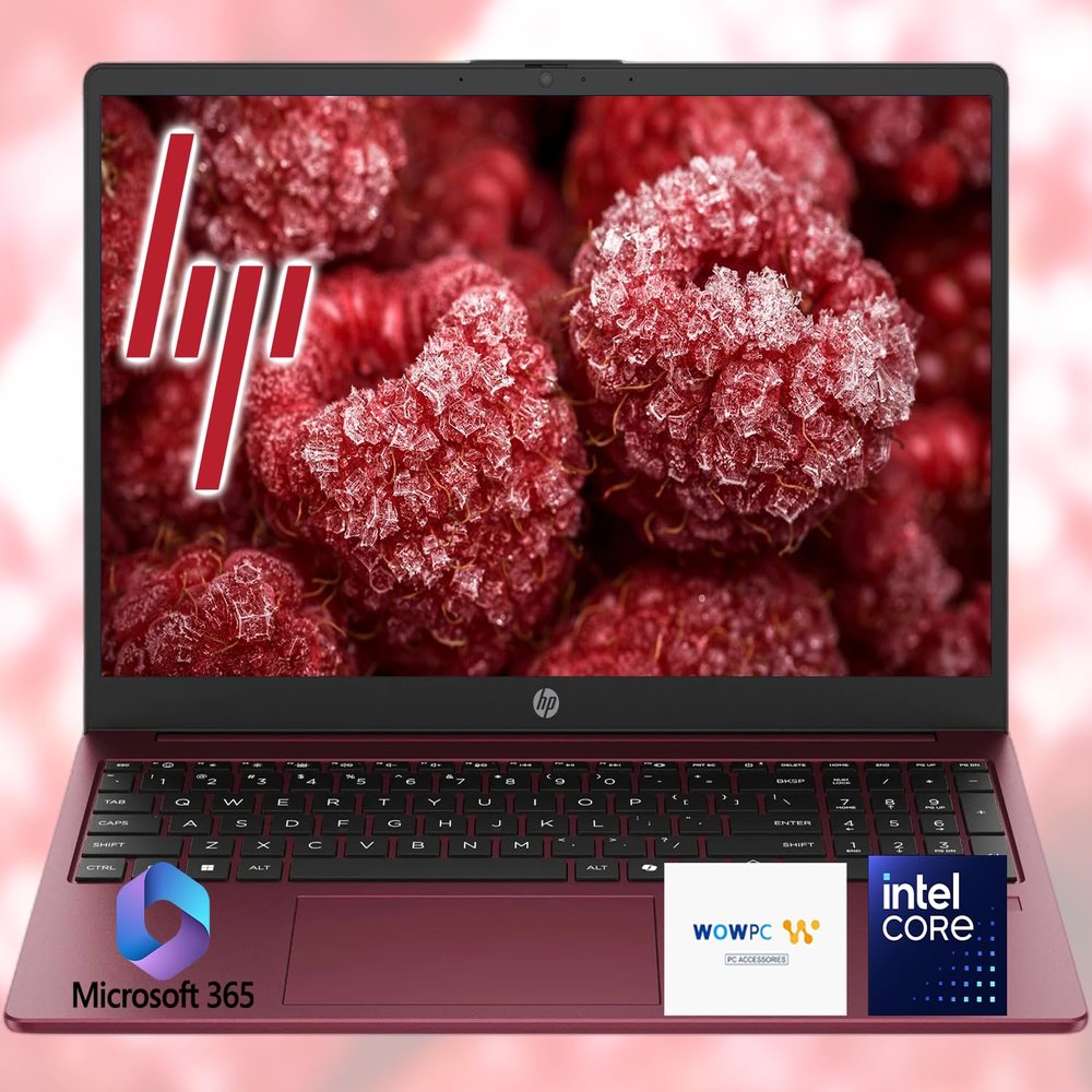 HP Ultrabook 15.6" Business Laptop Computer with Microsoft 365 Copilot AI Intel 4-Core 3.7GHz CPU 1.1TB Storage (1TB OneDrive + 128GB UFS) 4GB RAM Windows 11 w/o Mouse WOWPC Recovery USB