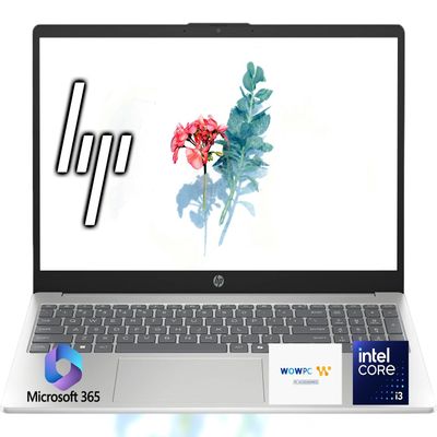 HP Ultrabook 15.6" Business Laptop Computer with Microsoft Office  Intel 8-Core CPU  8GB RAM  128GB Storage  Copilot AI  Windows 11 w/o Mouse  WOWPC Recovery USB