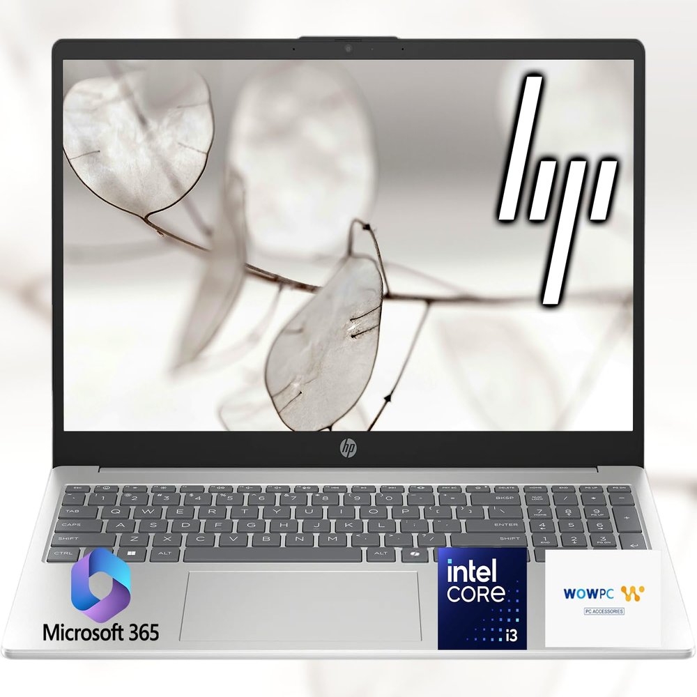 HP Ultrabook 15.6" Business Laptop Computer with Microsoft Office Intel 8-Core CPU Copilot AI 16GB RAM 128GB Storage Windows 11 w/o Mouse WOWPC Recovery USB