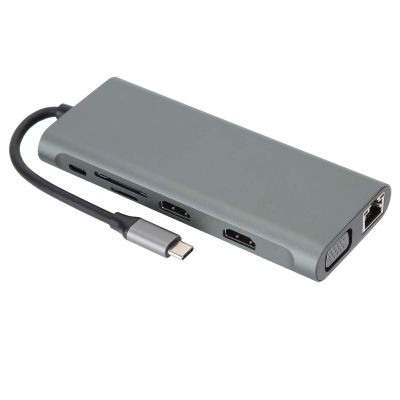 12 in 1 Docking Station, Type C USB C Hub, Aluminum y A with 4K RJ45 PD Charging, 12 Ports USB 3.0 2.0 Card Reader for Laptop Pro Air, Triple