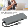 12 in 1 Docking Station, Type C USB C Hub, Aluminum y A with 4K RJ45 PD Charging, 12 Ports USB 3.0 2.0 Card Reader for Laptop Pro Air, Triple view 3