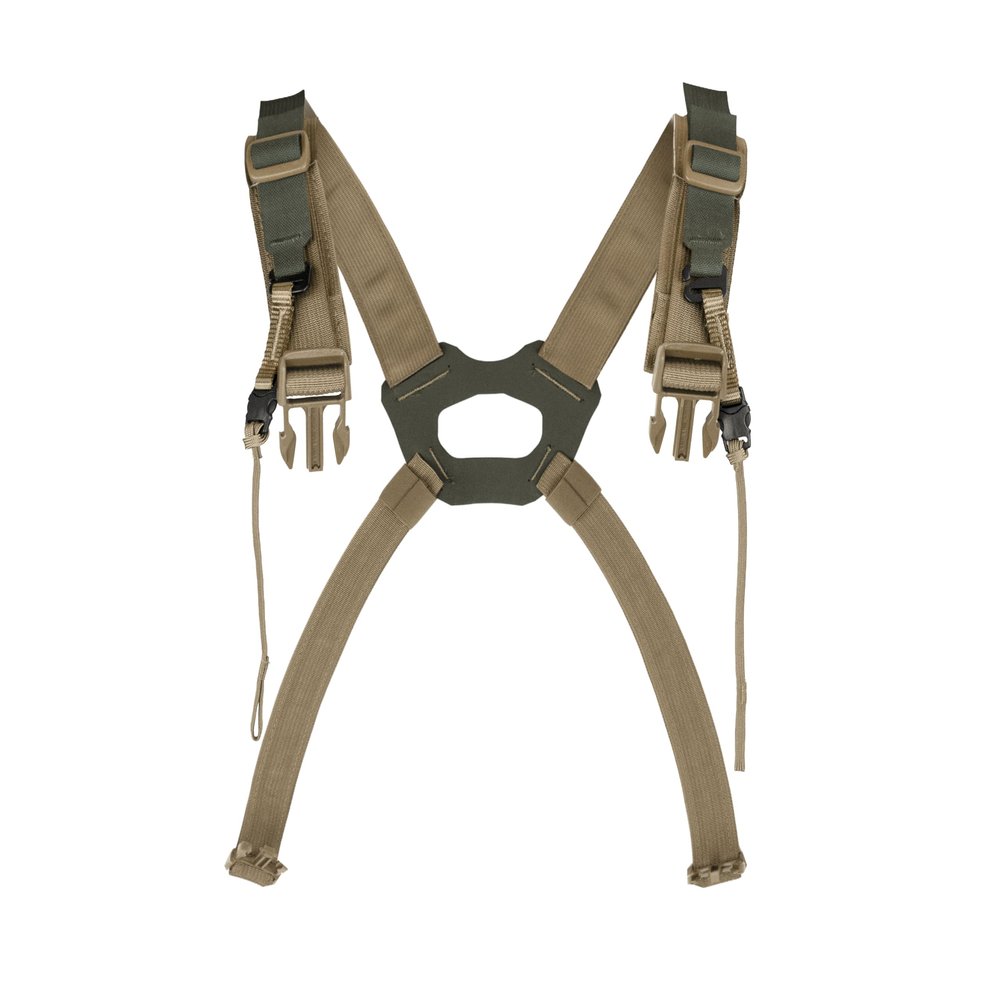 FHF Gear Overwatch Shoulder Harness  Comfortable Low-Profile Strap System with Bino Hangers for Binocular Packs & Chest Rigs, Ranger Green