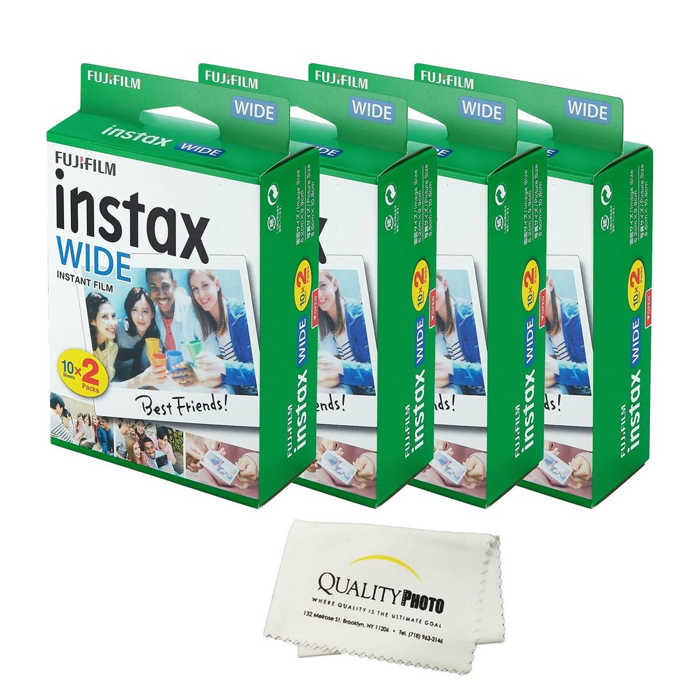 Fujifilm Instax Wide Instant Film Photo Microfiber Cloth  Compatible with Instax Wide 400, 300, 210, and 200 Cameras (80 Prints)