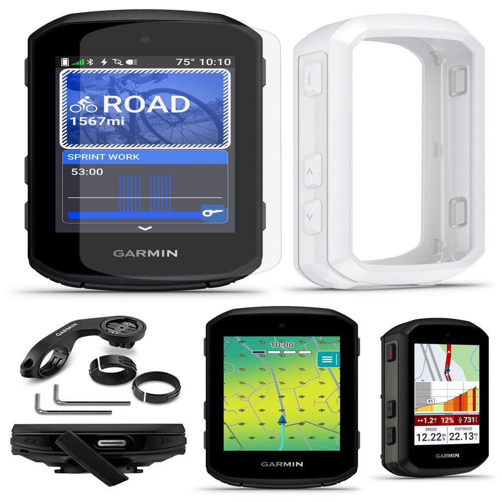 Garmin Edge 550 Compact GPS Cycling Computer Bundle - Vivid Color Display, Bike-Specific Mapping, Advanced Training & Performance with PlayBetter Silicone Case (White) & HD Screen Protectors