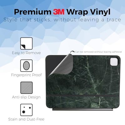 Keyboard Skin Compatible with Apple Magic Keyboard for iPad Pro 11" (M5) 2025 - Green Marble - Premium 3M Vinyl Protective Wrap Decal Cover - Easy to Apply | Crafted in The USA by MightySkins